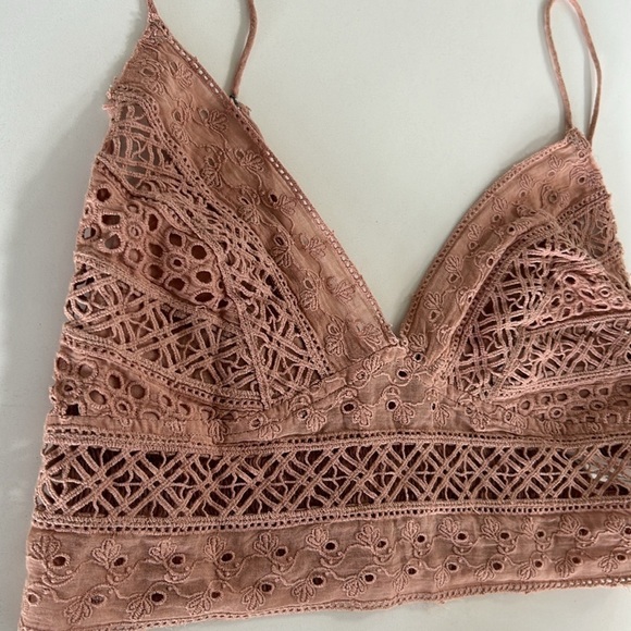 Free People Carina Bralette Size Medium Desert Rose - Picture 7 of 11